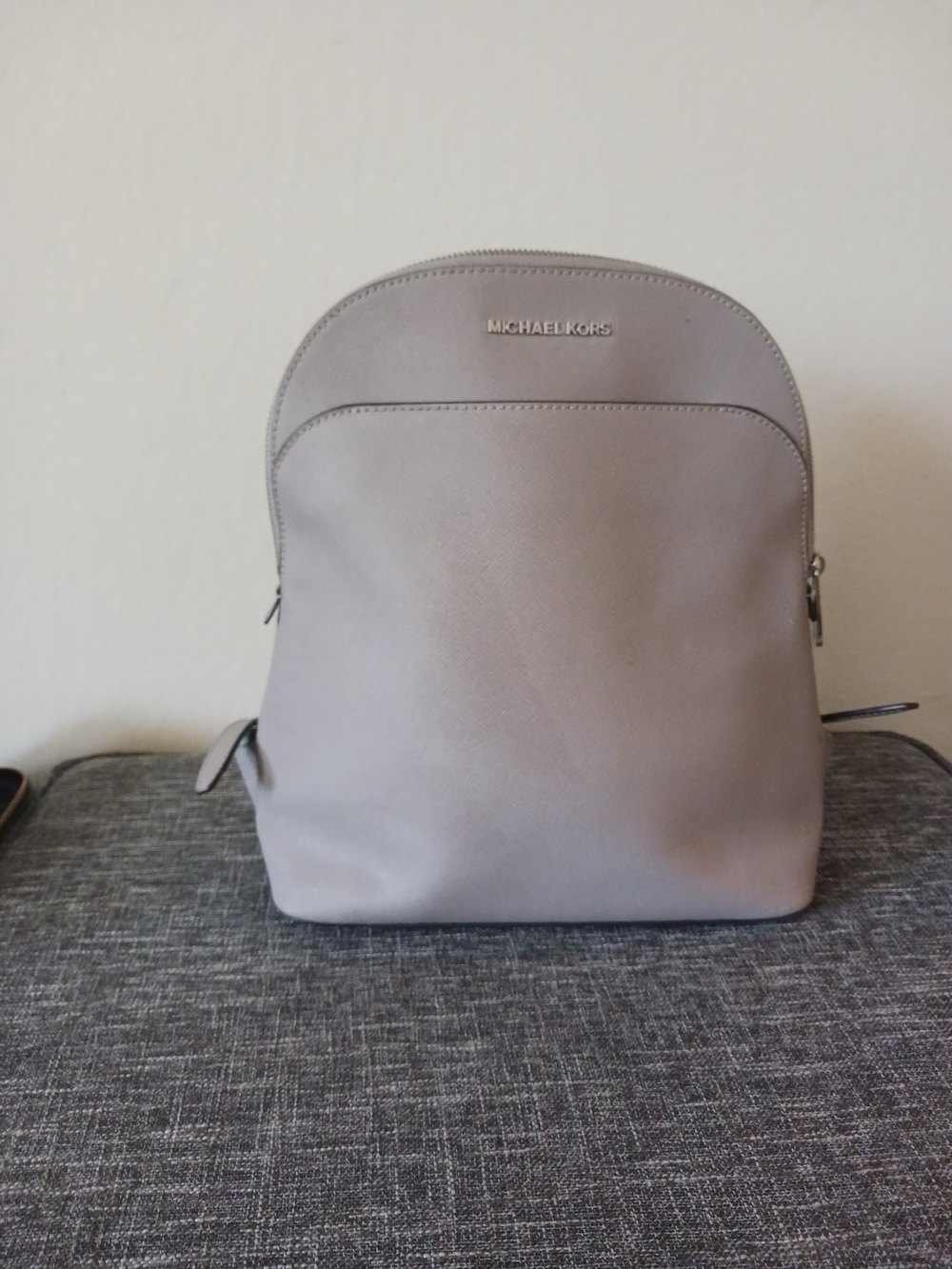 Michael Kors Light Taupe Leather Interior Organizer Back Pack